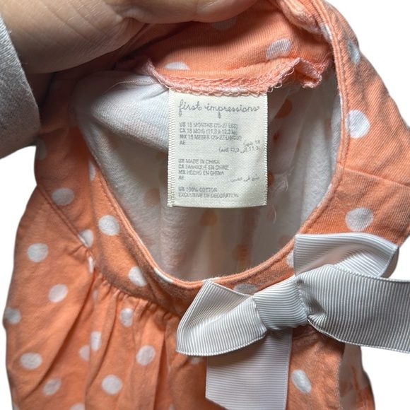 First Impressions Baby Girl Polka Dot Sunsuit in Orange and White Size 18 Months - Picture 8 of 8